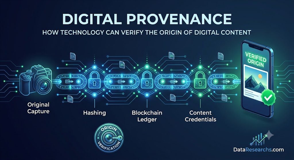 Digital provenance technology verifying the origin and authenticity of digital content