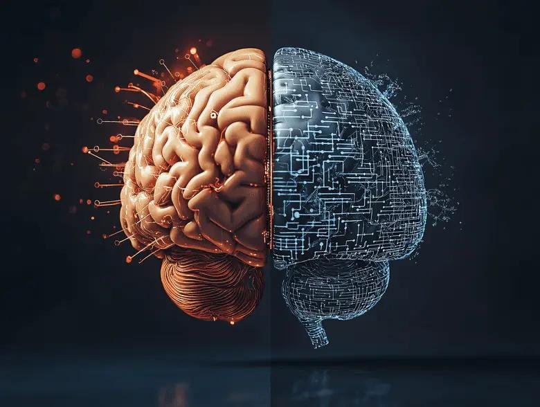 Digital twin of the human brain showing neural connections and brain activity
