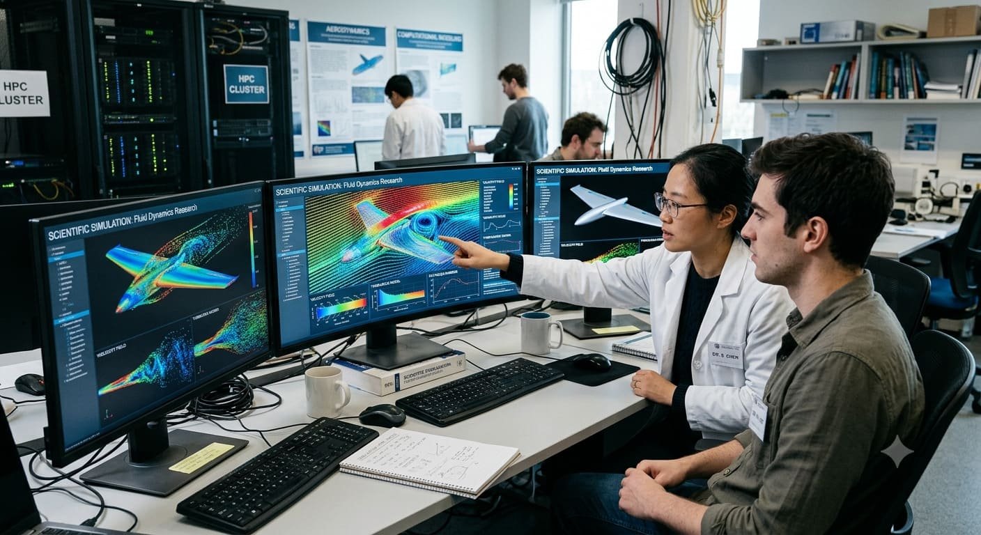 Scientific simulation using computer models to test research ideas before real experiments.